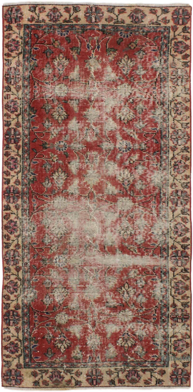 Vintage Turkish Hand-Knotted Rug - 2' 11" x 6' 2" (35" x 74") - K0076870
