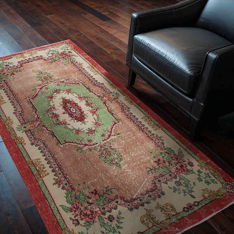 Vintage Turkish Hand-Knotted Rug - 3' 8" x 6' 8" (44" x 80") - K0076873