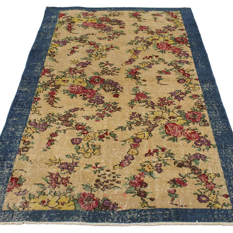 Alfombra Vintage Turca Anudada a Mano - 114 cm x 192 cm - K0076875