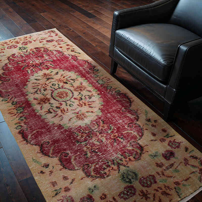 Vintage Turkish Hand-Knotted Rug - 3' 6" x 7' 3" (42" x 87") - K0076877