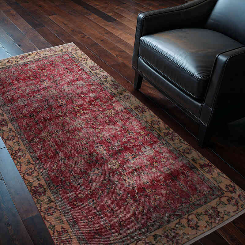 Alfombra Vintage Turca Anudada a Mano - 108 cm x 202 cm - K0076878