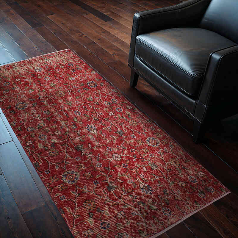 Alfombra Vintage Turca Anudada a Mano - 91 cm x 187 cm - K0076882