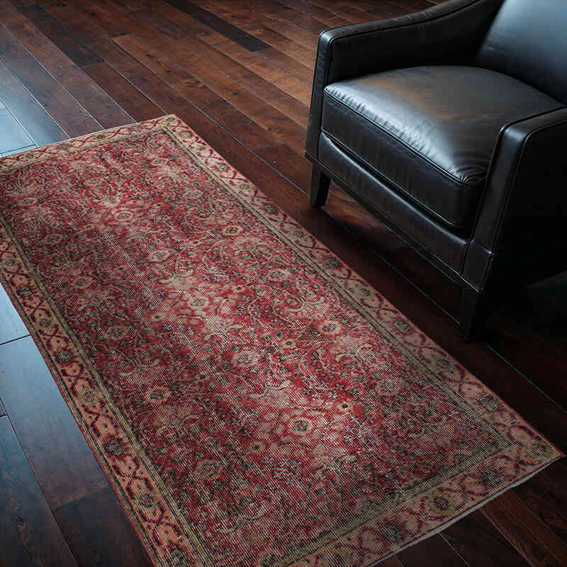 Alfombra Vintage Turca Anudada a Mano - 96 cm x 185 cm - K0076884