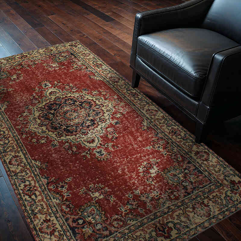 Vintage Turkish Hand-Knotted Rug - 4' 1" x 6' 7" (49" x 79") - K0076892