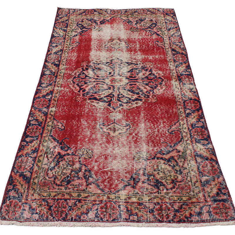 Vintage Turkish Hand-Knotted Rug - 2' 10" x 6'  (34" x 72") - K0076906