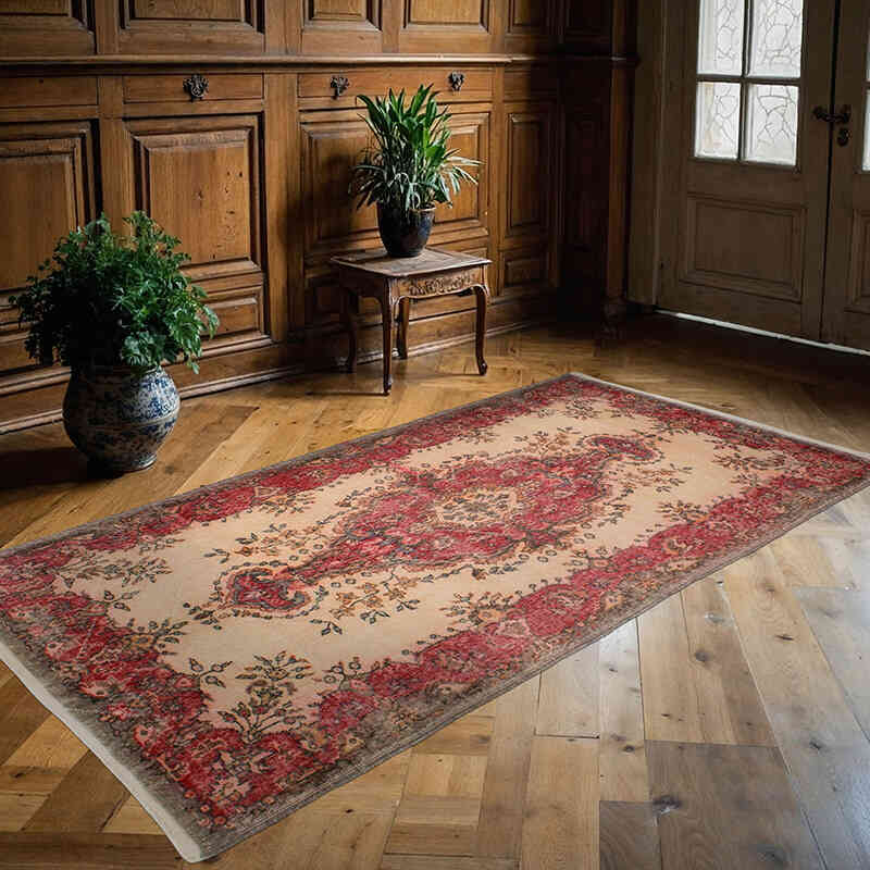 Vintage Turkish Hand-Knotted Rug - 4' 1" x 7' 10" (49" x 94") - K0076908