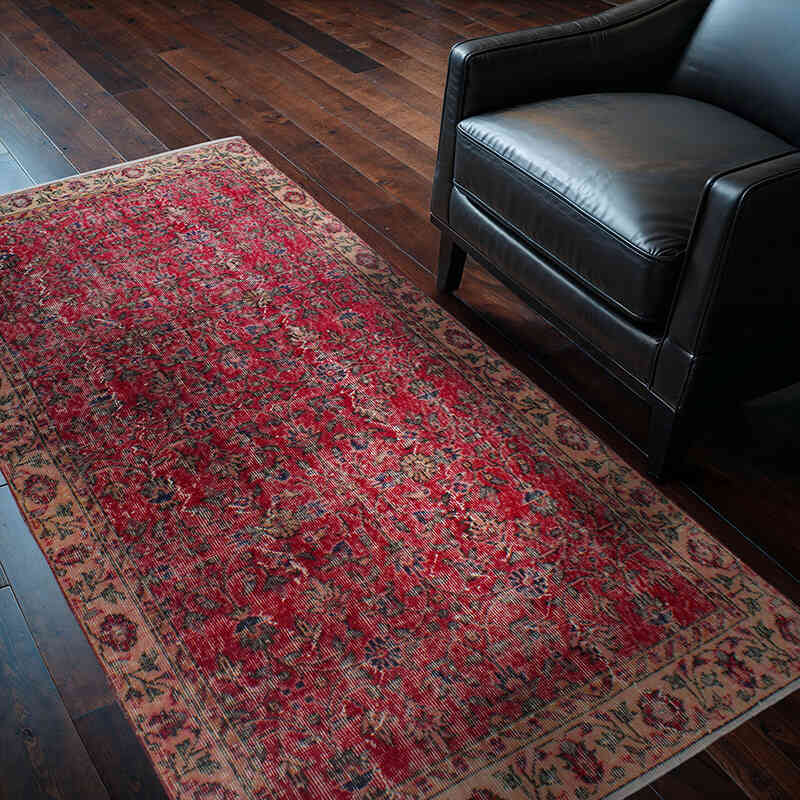 Alfombra Vintage Turca Anudada a Mano - 110 cm x 196 cm - K0076909