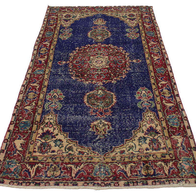 Alfombra Vintage Turca Anudada a Mano - 110 cm x 223 cm - K0076913
