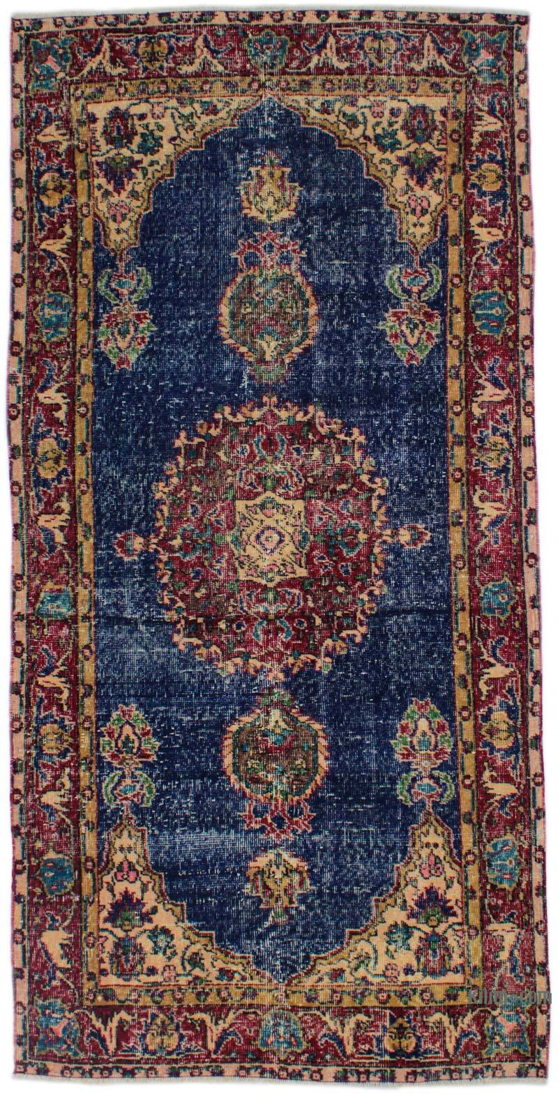 Alfombra Vintage Turca Anudada a Mano - 110 cm x 223 cm - K0076913
