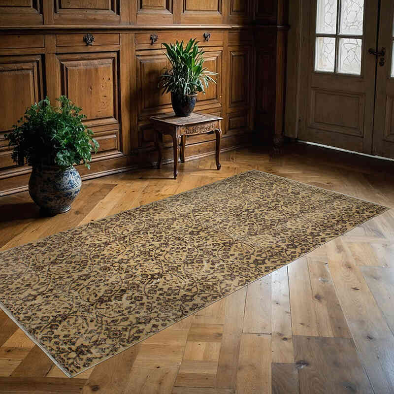 Vintage Turkish Hand-Knotted Rug - 3' 5" x 7' 3" (41" x 87") - K0076914