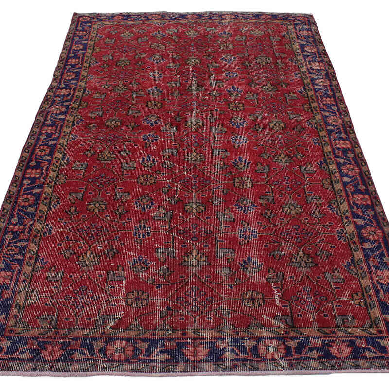 Alfombra Vintage Turca Anudada a Mano - 115 cm x 213 cm - K0076922