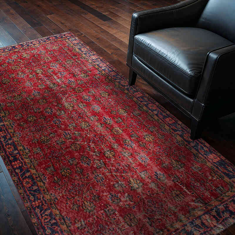 Alfombra Vintage Turca Anudada a Mano - 115 cm x 213 cm - K0076922
