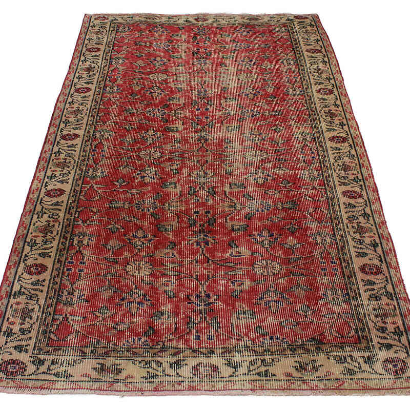Alfombra Vintage Turca Anudada a Mano - 103 cm x 196 cm - K0076925