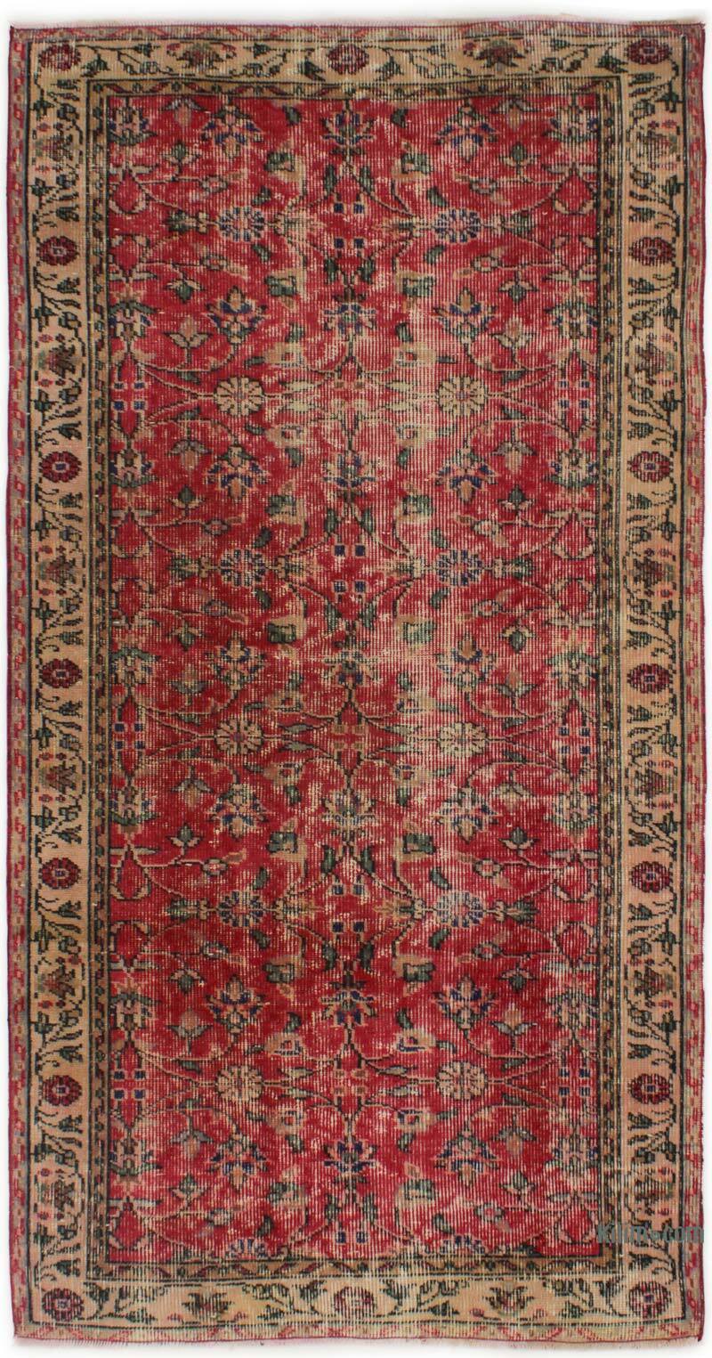 Alfombra Vintage Turca Anudada a Mano - 103 cm x 196 cm - K0076925