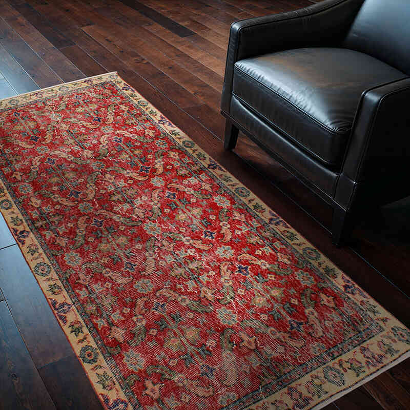 Alfombra Vintage Turca Anudada a Mano - 95 cm x 194 cm - K0076926