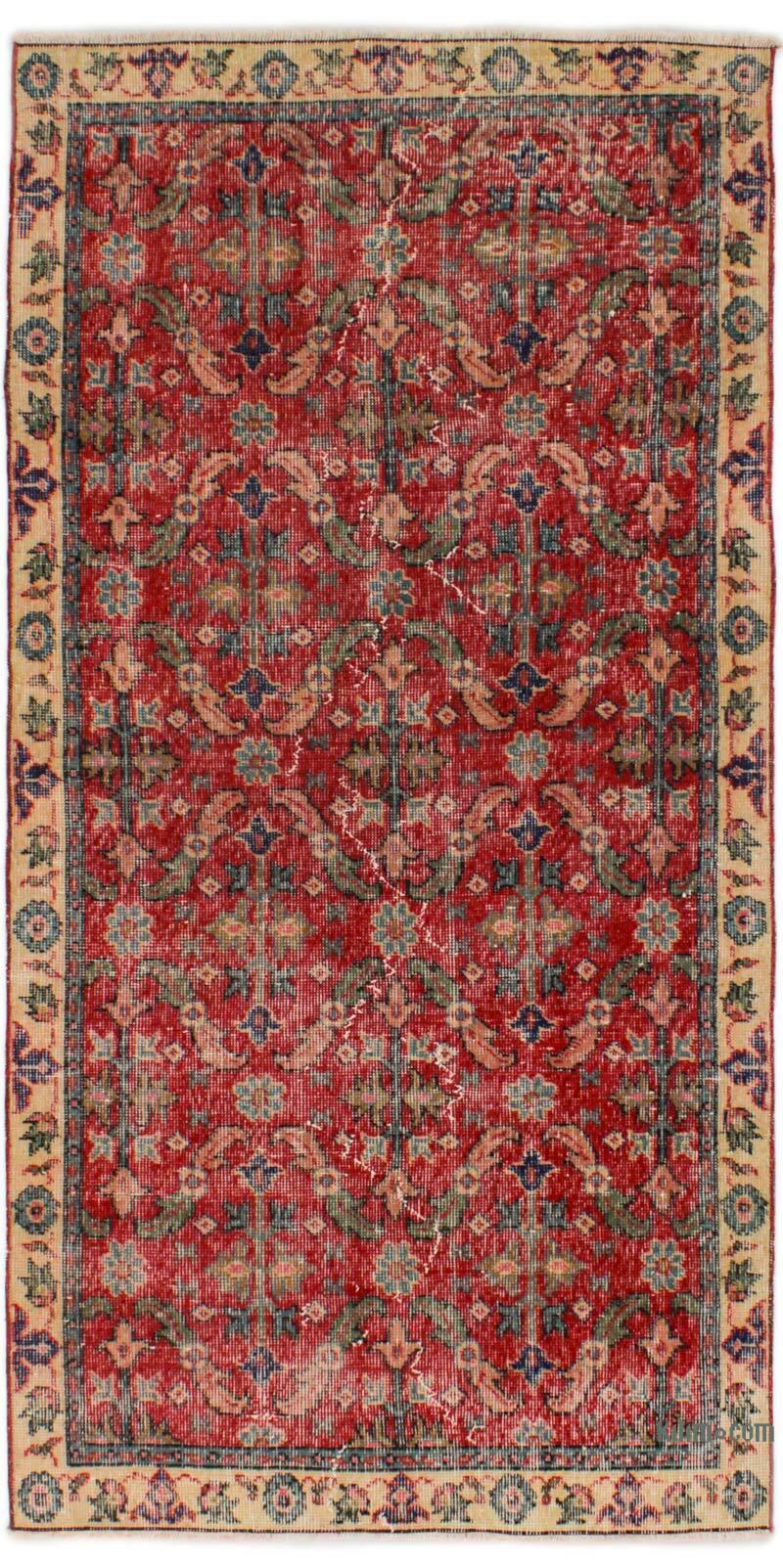 Alfombra Vintage Turca Anudada a Mano - 95 cm x 194 cm - K0076926