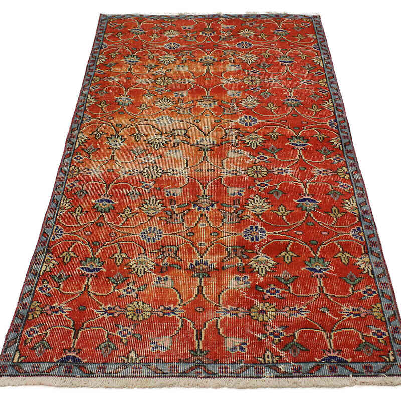 Alfombra Vintage Turca Anudada a Mano - 92 cm x 182 cm - K0076931