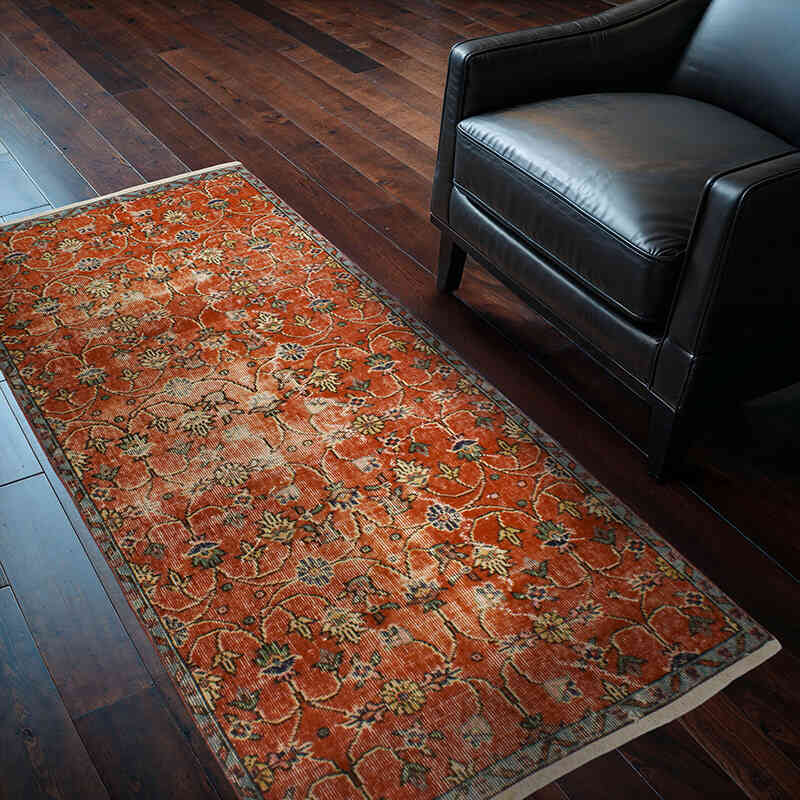 Alfombra Vintage Turca Anudada a Mano - 92 cm x 182 cm - K0076931