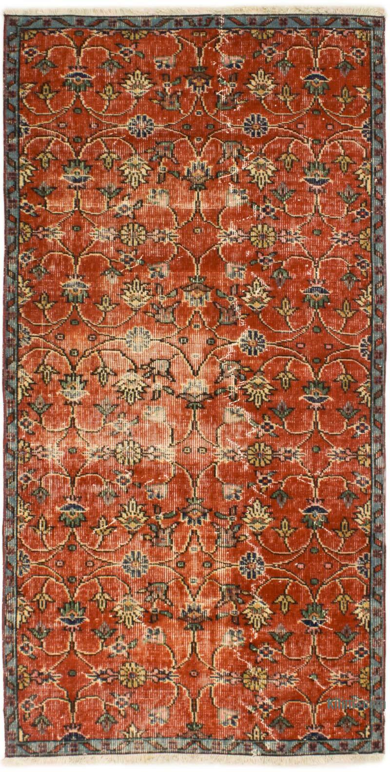 Alfombra Vintage Turca Anudada a Mano - 92 cm x 182 cm - K0076931