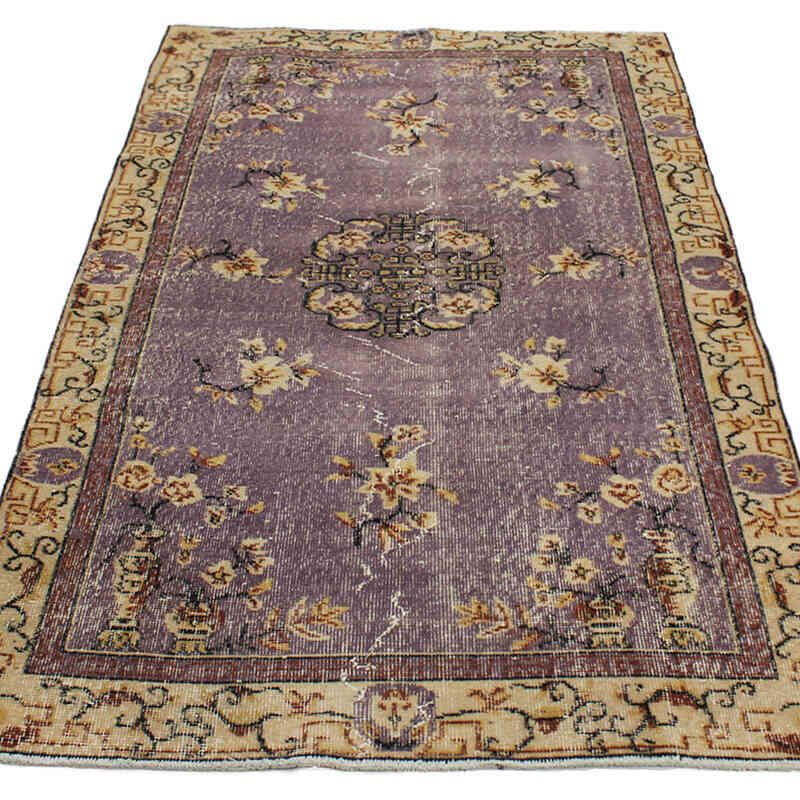Alfombra Vintage Turca Anudada a Mano - 110 cm x 202 cm - K0076937
