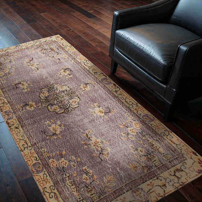 Alfombra Vintage Turca Anudada a Mano - 110 cm x 202 cm - K0076937