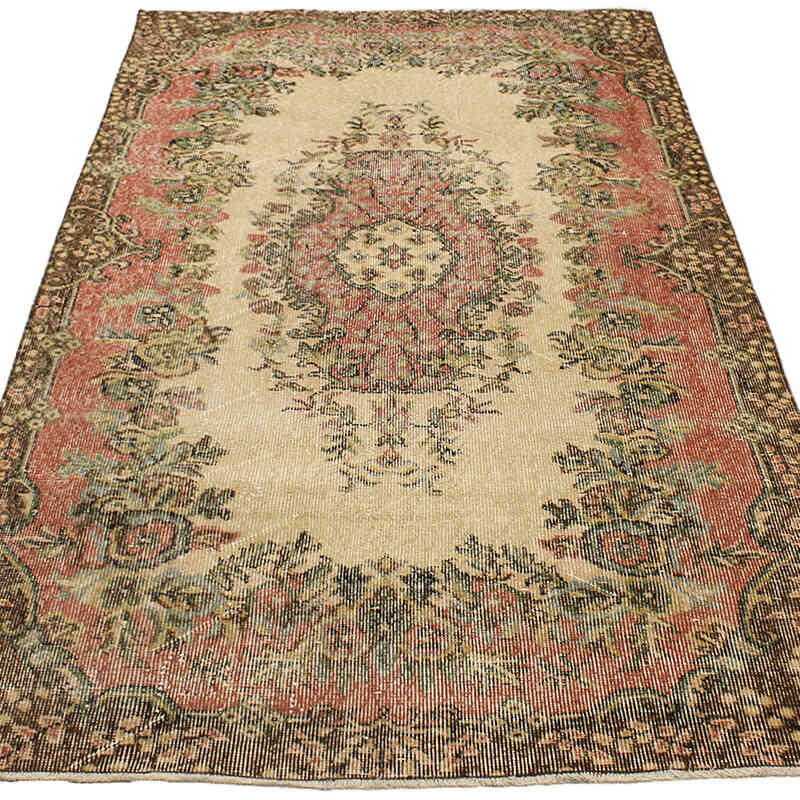 El Dokuma Vintage Halı - 114 cm x 206 cm - K0076948