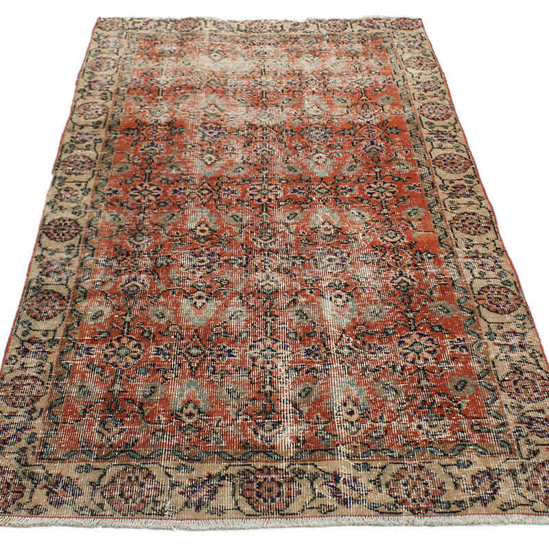 Alfombra Vintage Turca Anudada a Mano - 106 cm x 198 cm - K0076951