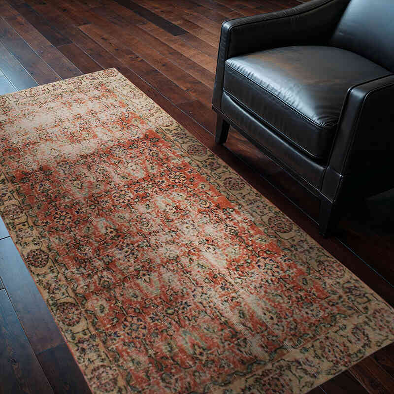 Alfombra Vintage Turca Anudada a Mano - 106 cm x 198 cm - K0076951