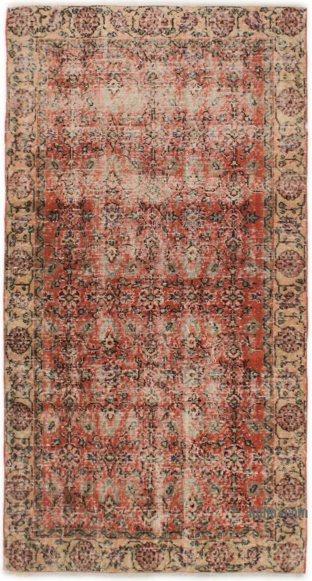 Alfombra Vintage Turca Anudada a Mano - 106 cm x 198 cm - K0076951