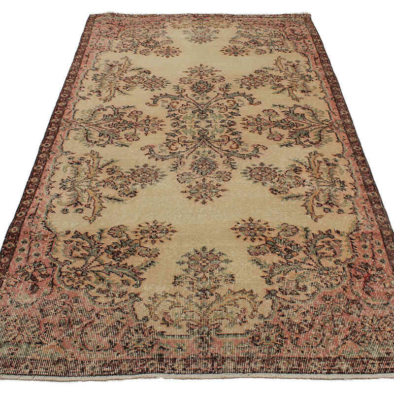 Alfombra Vintage Turca Anudada a Mano - 118 cm x 218 cm - K0076956