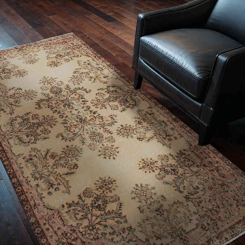Alfombra Vintage Turca Anudada a Mano - 118 cm x 218 cm - K0076956