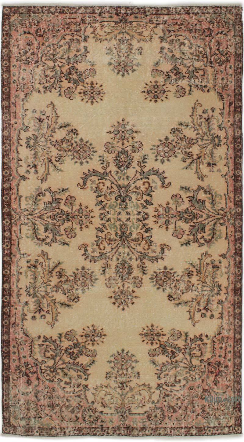 Alfombra Vintage Turca Anudada a Mano - 118 cm x 218 cm - K0076956