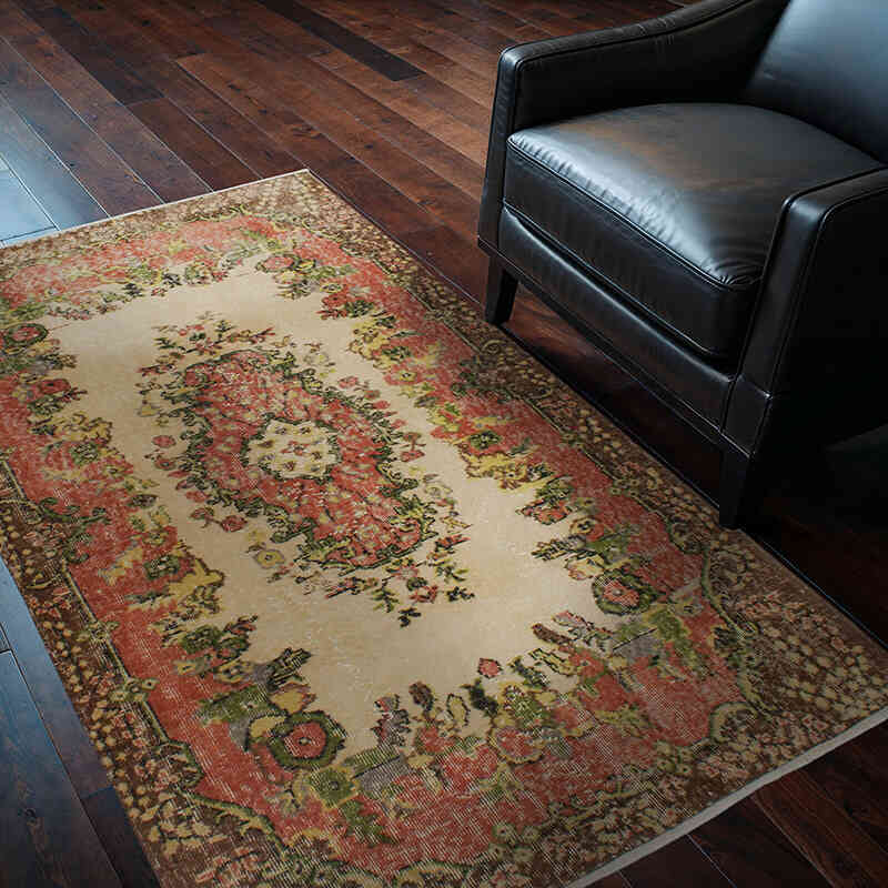 Vintage Turkish Hand-Knotted Rug - 3' 8" x 6'  (44" x 72") - K0076959