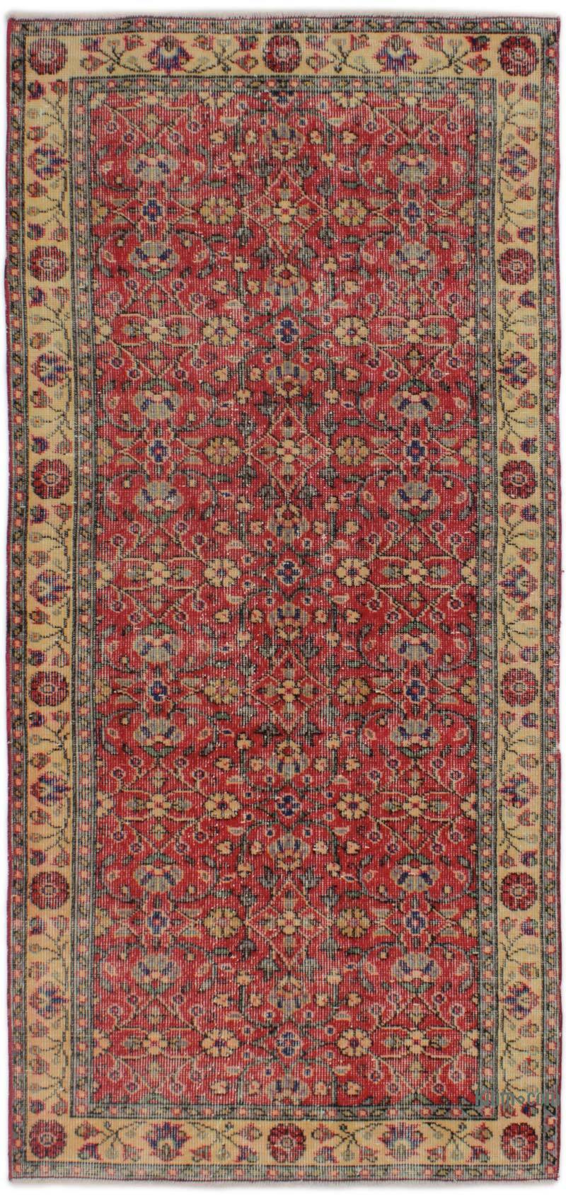 Alfombra Vintage Turca Anudada a Mano - 93 cm x 202 cm - K0076965