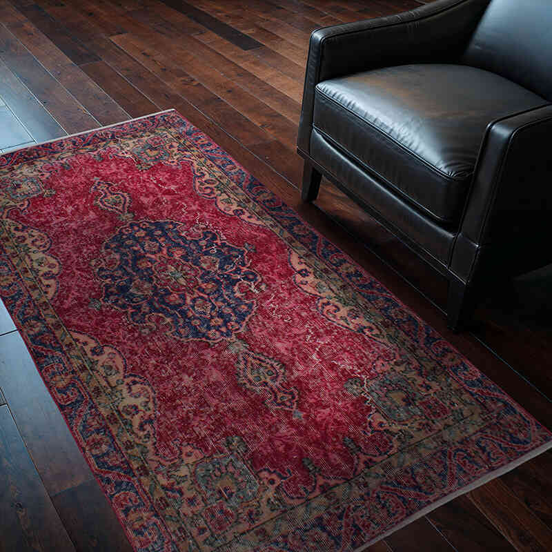 El Dokuma Vintage Halı - 106 cm x 190 cm - K0076970