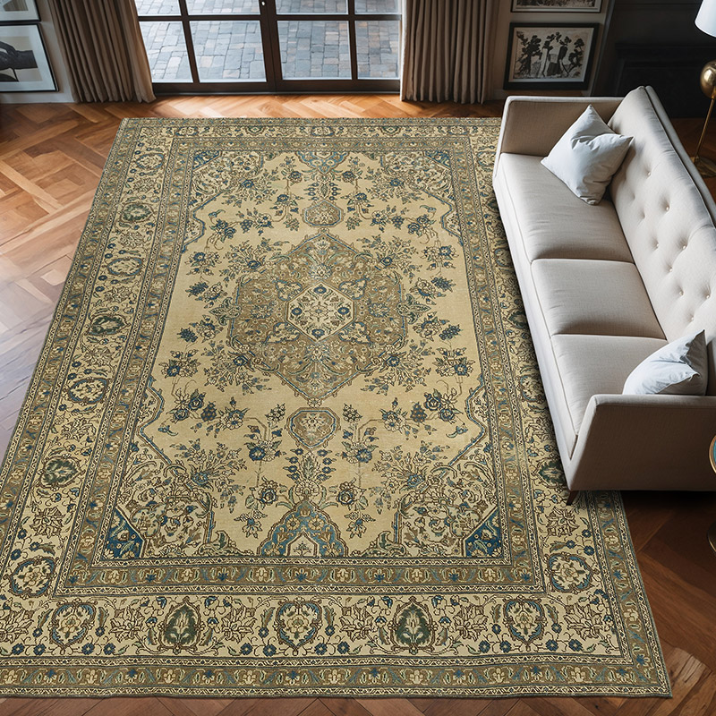 Alfombra Oriental Vintage Anudada a Mano - 241 cm x 373 cm - K0076990