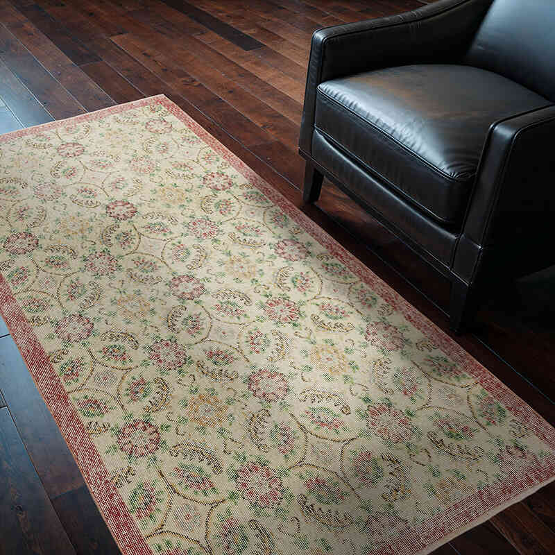 Vintage Turkish Hand-Knotted Rug - 3' 8" x 6' 8" (44" x 80") - K0077001