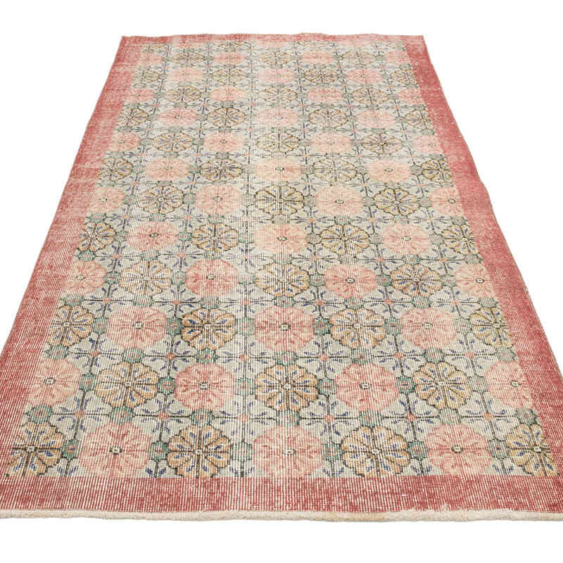 Alfombra Vintage Turca Anudada a Mano - 113 cm x 211 cm - K0077005