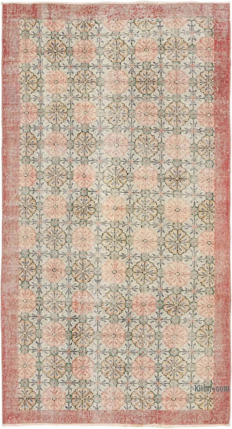 Alfombra Vintage Turca Anudada a Mano - 113 cm x 211 cm - K0077005