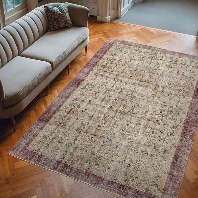 Vintage Turkish Hand-Knotted Rug - 6' 8" x 9' 9" (80" x 117") - K0077007