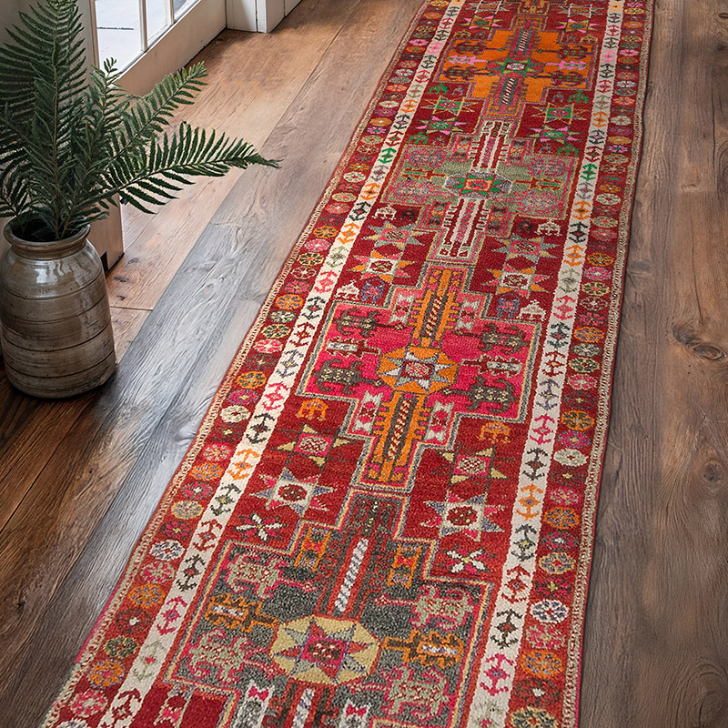 Vintage Tribal Runner Rug - 2' 10" x 12' 4" (34" x 148") - K0077045