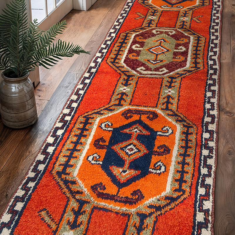 Alfombra Vintage de pasillo - 94 cm x 325 cm - K0077046