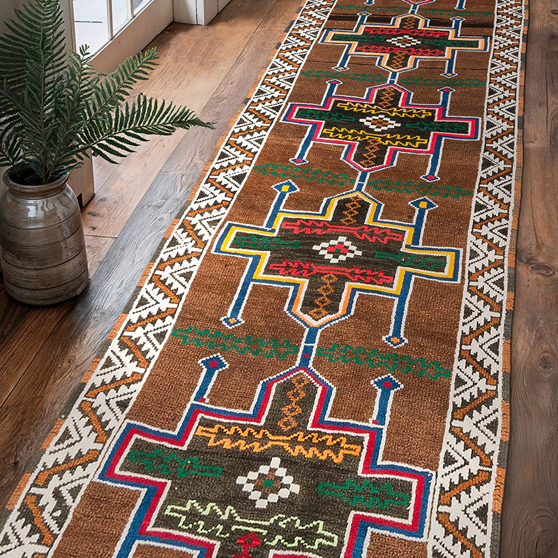Alfombra Vintage de pasillo - 93 cm x 326 cm - K0077050