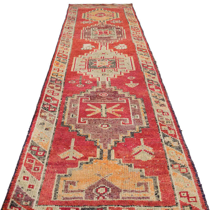 Vintage Tribal Runner Rug - 3' 2" x 12' 8" (38" x 152") - K0077061