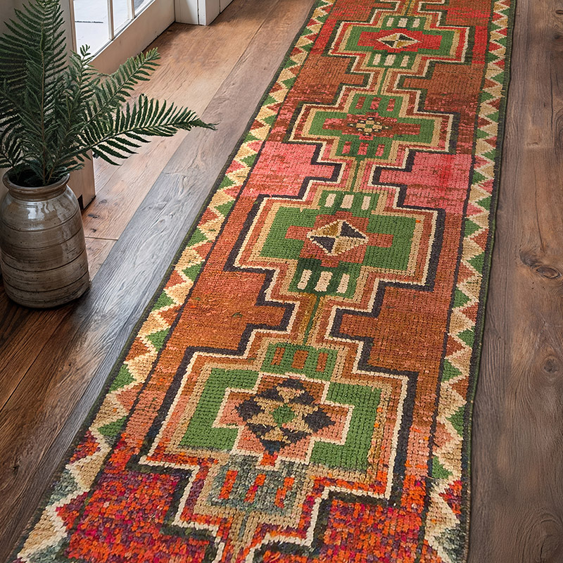 Alfombra Vintage de pasillo - 84 cm x 346 cm - K0077062