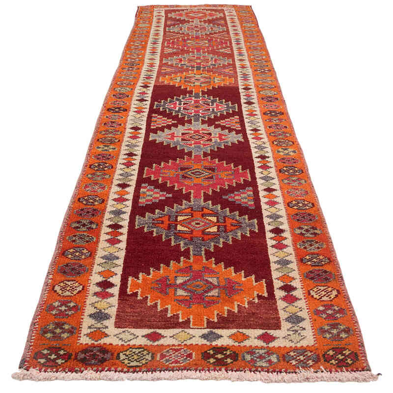 Vintage Tribal Runner Rug - 2' 8" x 10' 6" (32" x 126") - K0077065