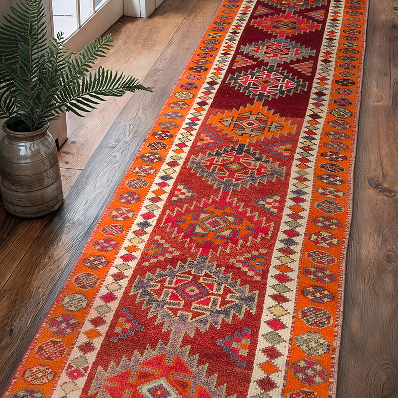 Vintage Tribal Runner Rug - 2' 8" x 10' 6" (32" x 126") - K0077065