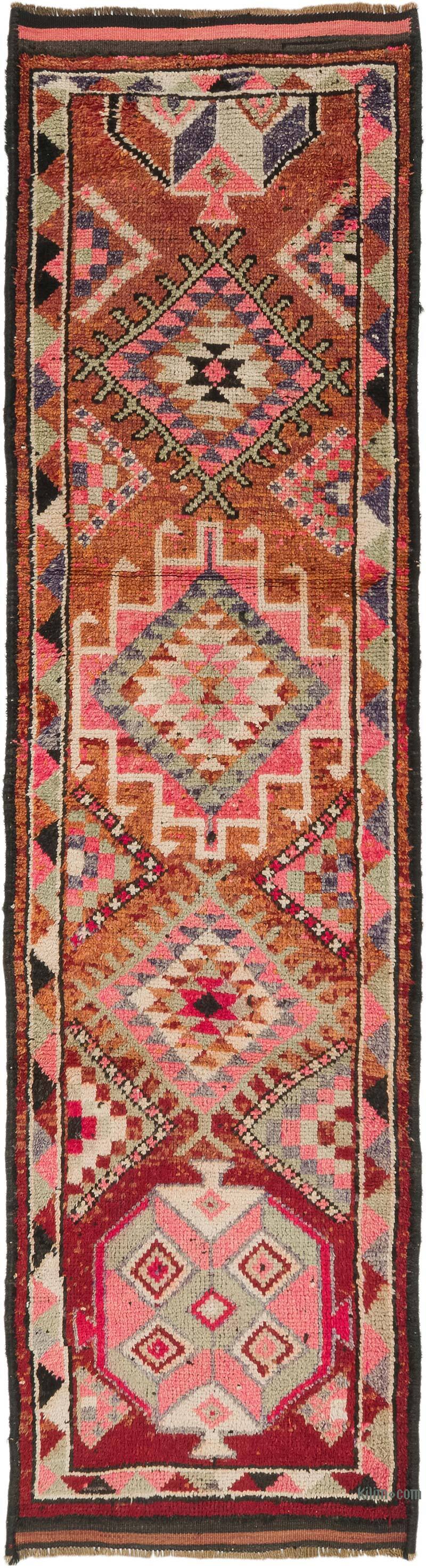 Vintage Tribal Runner Rug - 3' 1" x 11' 6" (37" x 138") - K0077066