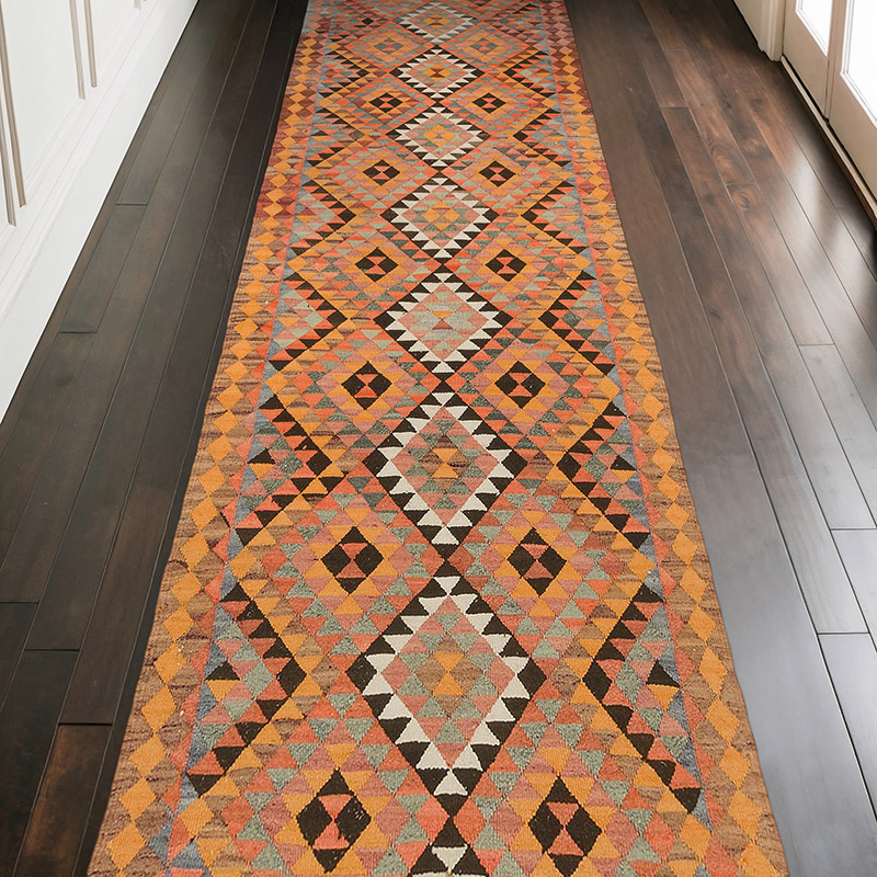 Alfombra Kilim Tribal Vintage - 110 cm x 334 cm - K0077071