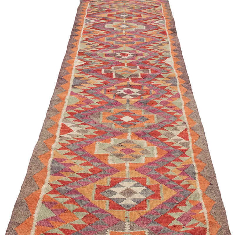 Vintage Tribal Kilim Runner - 2' 9" x 10' 5" (33" x 125") - K0077074